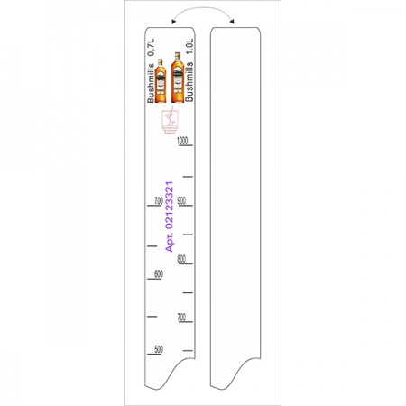 картинка Линейка «Бушмиллс» 0. 7, 1л; L=28, B=2см; белый (02123321) STEK от интернет-магазина Posuda-bar
