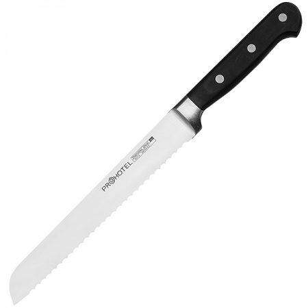 картинка Нож д/хлеба «Проотель»; сталь нерж., пластик; L=340/205, B=27мм; черный, металлич. (04070295) Prohotel от интернет-магазина Posuda-bar
