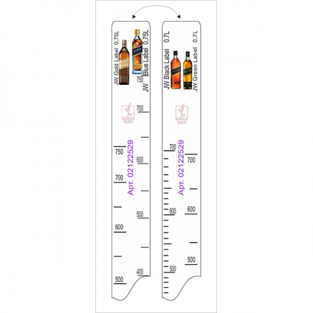 картинка Линейка «Джони Вокер, Голд, Блю, Грин 0. 75»; пластик; L=28, B=2см; белый (02122529) STEK от интернет-магазина Posuda-bar