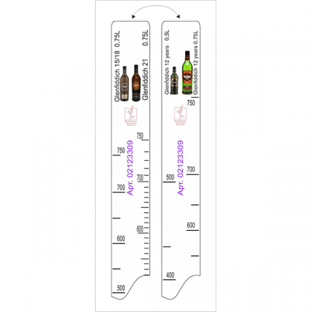 картинка Линейка «Гленфидик 12лет 0. 5, 0, 75л»; L=28, B=2см; белый (02123309) STEK от интернет-магазина Posuda-bar