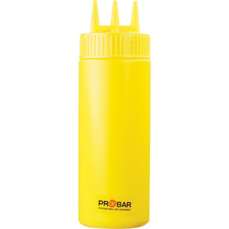 картинка Емкость д/соусов с тремя носиками; пластик; 350мл; D=7, H=20см; желт. (04141468) Prohotel от интернет-магазина Posuda-bar