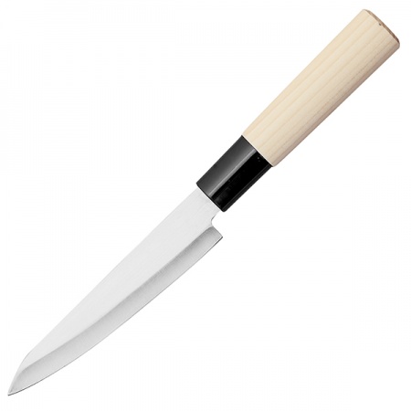 картинка Нож кухонный «Киото» двусторонняя заточка; сталь нерж., дерево; L=235/120, B=25мм (04072472) Sekiryu от интернет-магазина Posuda-bar