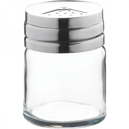 картинка Емкость соль/перец «Бэйзик»; стекло, сталь нерж.; 115мл; D=52, H=68мм; прозр., металлич. (03171246) Pasabahce от интернет-магазина Posuda-bar