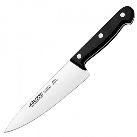 картинка Нож поварской «Универсал»; сталь нерж., полиоксиметилен; L=270/155, B=39мм; черный, металлич. (04072405) Arcos от интернет-магазина Posuda-bar
