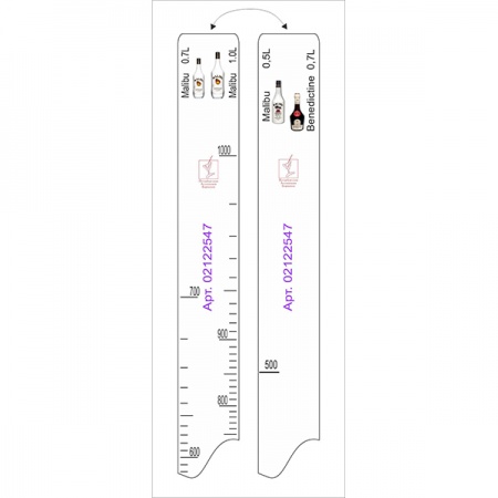 картинка Линейка «Малибу 0. 7. 0. 75, 1л Бенедиктин»; пластик; L=28, B=2см; белый (02122547) STEK от интернет-магазина Posuda-bar