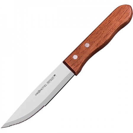 картинка Нож д/стейка «Проотель»; сталь нерж., дерево; L=250/125, B=27мм; металлич., коричнев. (03112159) Prohotel от интернет-магазина Posuda-bar
