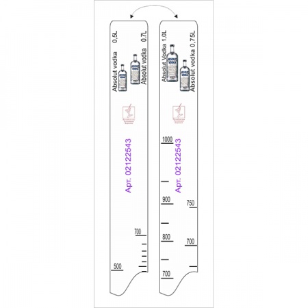картинка Линейка «Абсолют 0. 5, 0. 7, 0. 75, 1л»; пластик; L=28, B=2см; белый (02122543) STEK от интернет-магазина Posuda-bar