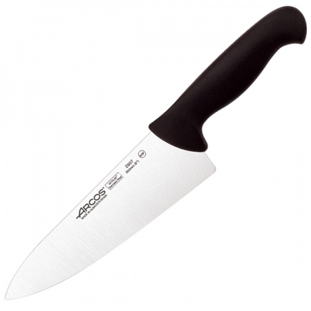 картинка Нож поварской «2900»; сталь нерж., полипроп.; L=335/200, B=57мм; черный, металлич. (04072449) Arcos от интернет-магазина Posuda-bar