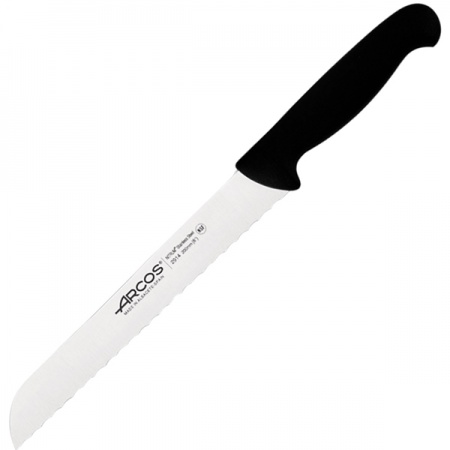 картинка Нож д/хлеба «2900»; сталь нерж., полипроп.; L=320/200, B=25мм; черный, металлич. (04070596) Arcos от интернет-магазина Posuda-bar